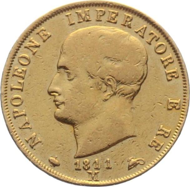Italien 40 Lire 1811 M Milano - Napoleone Imperatore